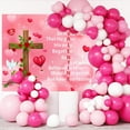 thumbnail image 5 of Valentine's Day Backdrop Christian for God John 3:16 Happy Valentines Day Photography Background Pink Love for Church Couples Party Decorations Banner Photo Booth Props, 5 of 6
