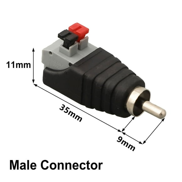 Speaker Wire A/V Cable to Audio Male female For RCA Connector Adapter Press Plug Male connector