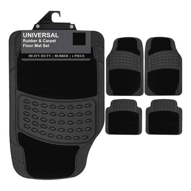Tapetes Para Auto Universales Uso Rudo Juego De 4 Piezas Xtellar negro