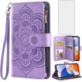 thumbnail image 1 of Asuwish Compatible with Samsung Galaxy A54 5G Wallet Case and Tempered Glass Screen Protector Flower Leather Flip, 1 of 5
