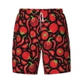 thumbnail image 4 of Lsque Mens Swim Trunks Tomatoes And Chili Pattern - Bathing Suit Compression Liner - Beach Swim Shorts Swimwear - (S-3XL) - Stretch Quick Dry -Large, 4 of 9
