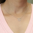 thumbnail image 5 of Baguette and Round Cut Diamond Circle Pendant Necklace 14K White Gold 0.29Cttw, 5 of 6