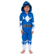 Power Rangers Unisex Toddler Kids Union Suit MMPR Character 1PC Hooded Pajama For Boys Girls Sleepwear Loungewear Red Green Blue Pink Ranger