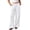 F042-White, variant on hengsof Girls Sweatpants Wide Leg Drawstring Straight Elastic High Waist Baggy Pants with Pockets Teen 5-15Y
