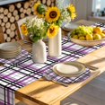 thumbnail image 4 of Purple Black Plaid Round 15 Inch Placemats Set of 6, Farmhouse Purple Black Checkered HeatResistant Non Slip Place Mats for Dining Table, Wipeable Braided Kitchen Table Mats for Housewarming, 4 of 9