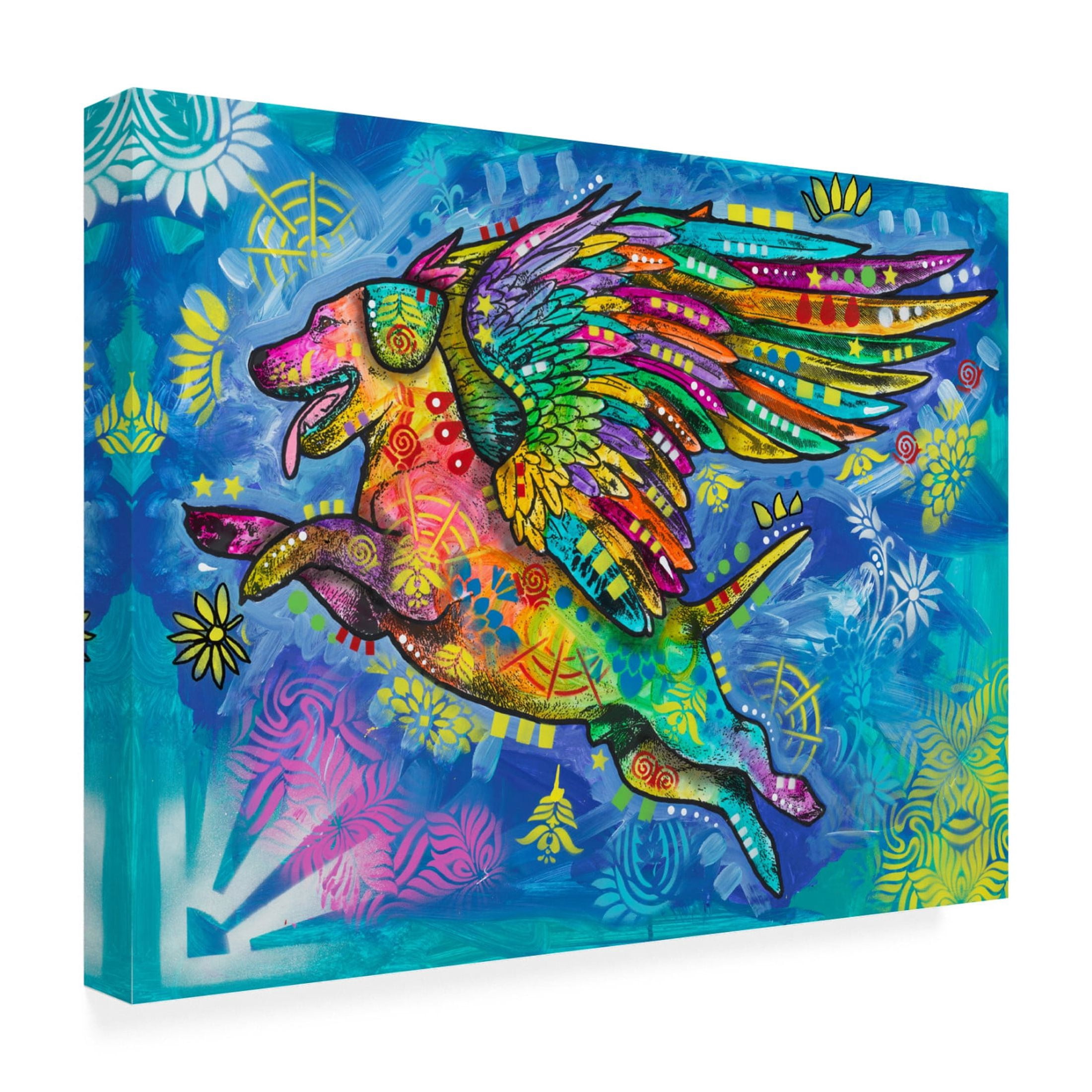 Canvas Wall Art - Dean Russo- Exclusive 'Angel Pup' Wall Art for Living Room, Bedroom, or Office Décor by Trademark Fine Art - 19 x 14 Inches