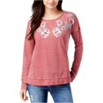 thumbnail image 1 of Sudadera bordada Lucky Brand para mujer rojo XS, 1 of 2