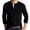 Black, variant on Men Spring and Autumn Button Round Neck Solid Color Blouse Long Sleeve Pocket Top Bottoming Shirt T Shirts for Man Blue XXXL