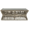 thumbnail image 3 of SAFAVIEH Gensho Solid Coastal Rattan Coffee Table, Grey, 3 of 7