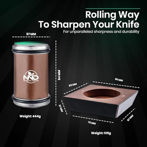 Upgraded Rolling Knife Sharpener Kit, Multi-Angle Adjustable Tool (Diamond/Ceramic Discs) – Makes Knife Sharpening Easy (Home Decor, Kitchen, & Other)