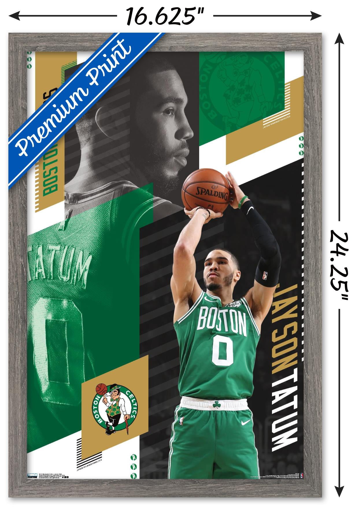 NBA Boston Celtics - Jayson Tatum 19 Wall Poster, 14.725" x 22.375", Framed