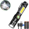thumbnail image 1 of 1pcs strong light flashlight multi-function rechargeable side light long shot T6 outdoor aluminum alloy tail magnet, 1 of 5