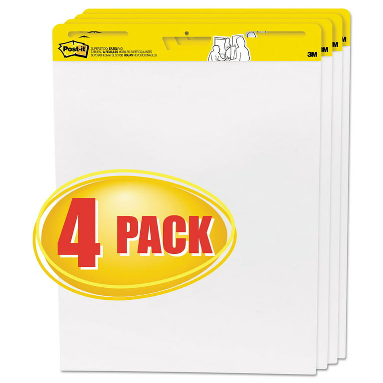 Post-it Super Sticky Easel Pad, 25 x 30 Inches, 30 Sheets/Pad, 2 Pads,  Large White Premium Self Stick Flip Chart Paper, Super Sticking Power (559)  : : Oficina y papelería