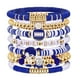 thumbnail image 1 of Pulsera de fútbol de la capa apilable pulsera de cristal del corazón de la letra de arcilla blanda Amistad pulsera elástica pulsera Set (A J), 1 of 7