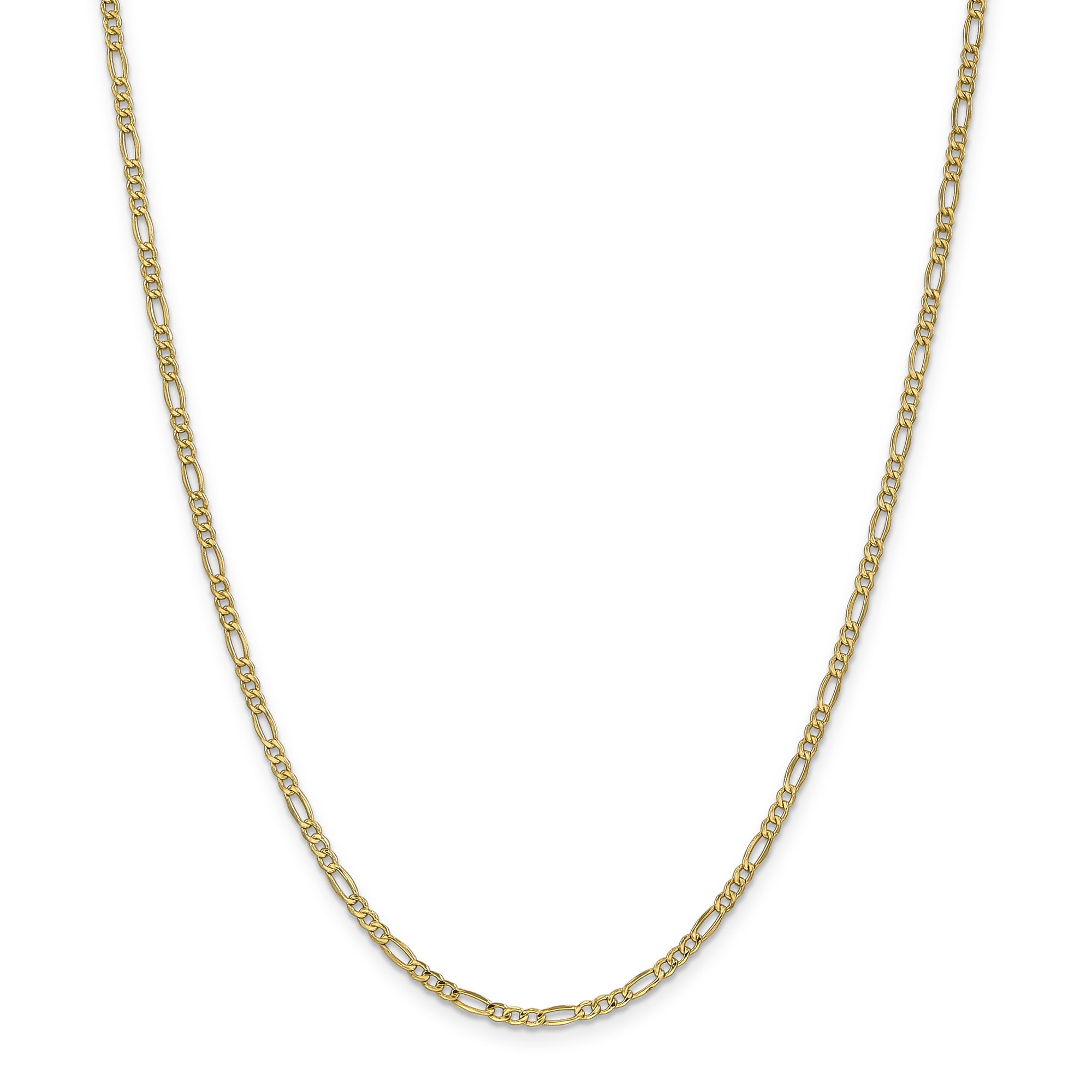 14k Yellow Gold 2.50mm Lightweight Figaro Chain Necklace, 8