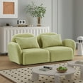 thumbnail image 2 of Modern Teddy Accent Sofa, Leisure Loveseat with Curve Arm and 2 Pillows, Comfy Lazy Sofa with Weight Capacity of 600LBS for Bedroom Office Dorm, Light Green, 2 of 8