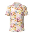 thumbnail image 2 of Daiia Colorful Floral Pattern Men’s Polo Shirts,Solid Deck Shirt,Classic Fit, Breathable Cotton Polo for Casual and Sport Wear-Small, 2 of 9