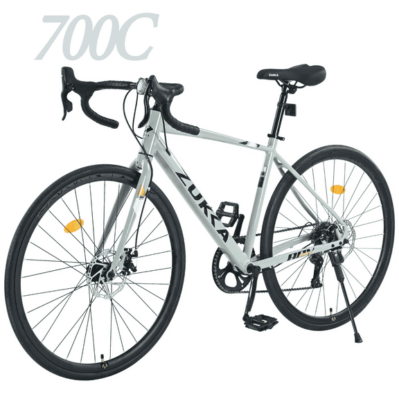 Ambifirner Road Bike 700C Frame 7Speed Double Disc Brake for Mens Women Bicycle