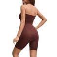 thumbnail image 3 of INSPIRE CHIC Women's Tube Top Shapewear Bodysuits Tummy Control Butt Lifter Body Shaper Strapless Mid Thigh Jumpsuit S Coffee, 3 of 5