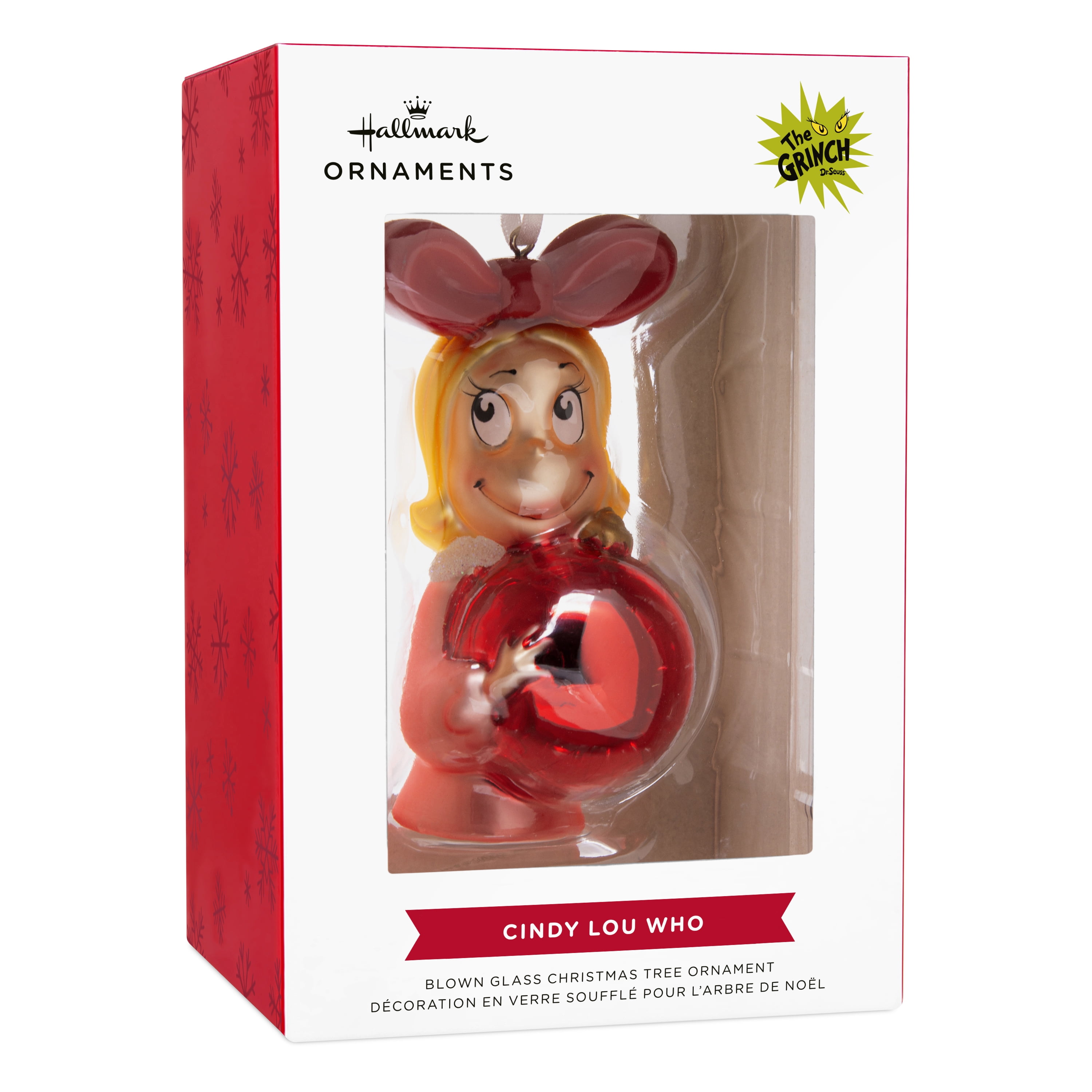 Décoration Hallmark de Noël (Cindy-Lou Who et décoration, Comment le Grinch a volé Noël ! de Dr. Seuss, verre soufflé)