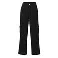 thumbnail image 3 of DENGDENG Drawstring Cargo Pants Women Lightweight High Waisted Work Parachute Pants Trendy Casual Wide Leg Pants Stretchy Straight Y2k Streetwear Long Trousers with Pockets Black XXL, 3 of 6