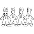 thumbnail image 4 of 4 Linked Bunnies County Stamp, Laser Engraved Craft Stamp on Wood Mounted Block, Size 1-3/4” x 1-3/4”, Made in USA, 4 of 7