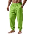 thumbnail image 6 of HaCpiu Men's Loose Fit Jogger Pants, Solid Elastic Waist Sweatpants with Pockets, Casual Soft Fleece Track Cuff Gym Trousers, Fluorescent Green XL, 6 of 8
