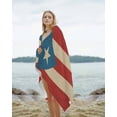 thumbnail image 2 of Puerto Rico Flag Beach Towels Oversized Super Absorbent, Red Blue Vintage Lightweight Bath Towel Quick Dry Sets For Bathroom/Pool/Rv Camping/Beach Play/Gym Room/Picnic 30"x60", 2 of 8