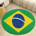 thumbnail image 6 of Brazilian Flag Round Carpet Circle Rug Outdoor Patio Area Rug Washable Large Area Rugs Hallway Room Decor Fitness Mats, 6 of 8