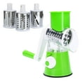 thumbnail image 6 of Vegetable, Rotary Cheese Grater Hand Crank Cheese Shredder for Fresh Cheese, Nuts, Non-Slip Suction Base, Three Blades, Easy To Clean Grater for Fruit, Vegetables, Green,, 6 of 6