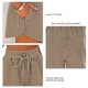 thumbnail image 5 of Pantalones cortos de pierna ancha para mujer con cierre de cordón y bolsillos laterales pantalones cortos de verano de estilo suelto de poliéster, 5 of 6