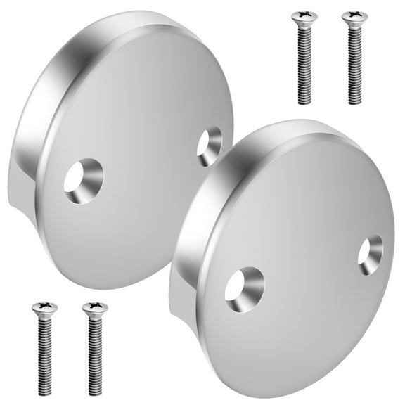 Tub Overflow Drain Cover Double Hole Bathtub Overflow Drain Cover with Screws Easy to Install Tub Overflow Cover for Most Standard Bath Tub Drains