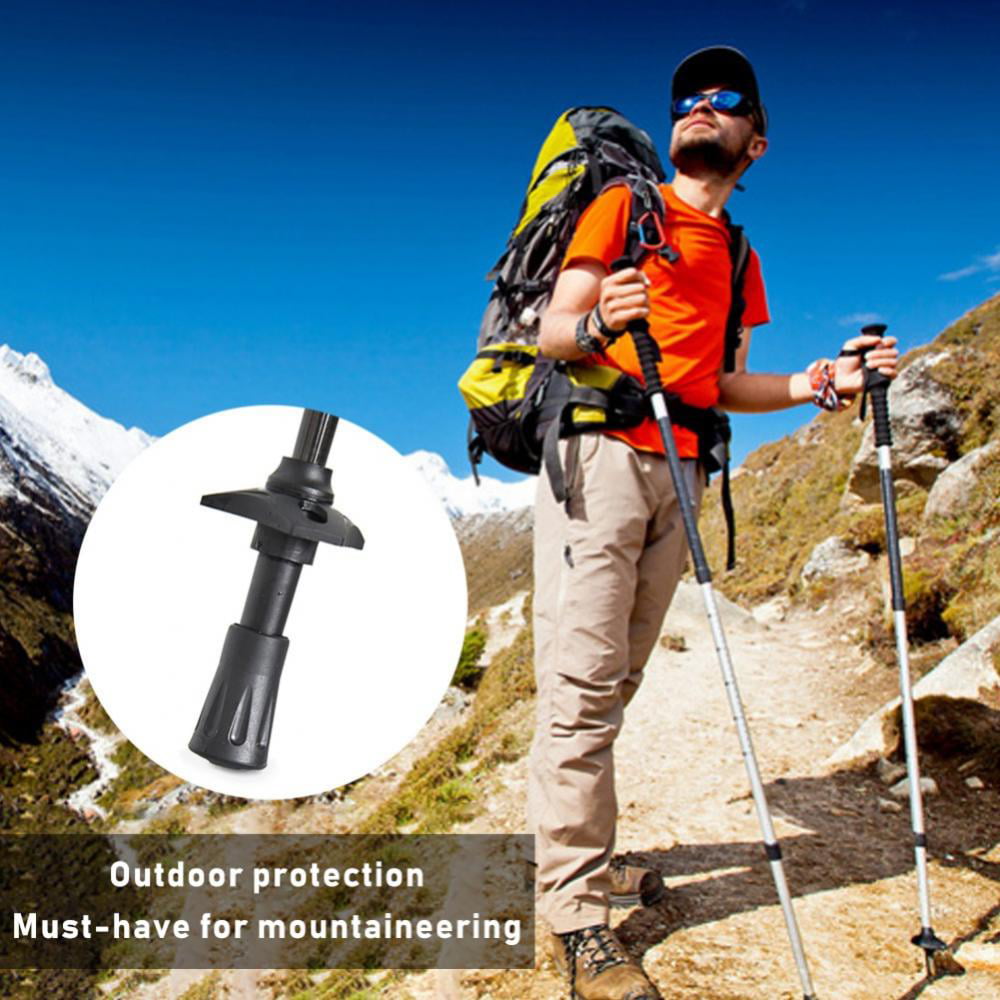 4pcs Wear-resisting Walking Stick Trekking Pole Tip End Rubber Caps Replacement 