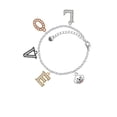 thumbnail image 2 of Delight Jewelry Silvertone Small Outline Dog Face Multi-Colored Crystal Love Charm Bracelet, 2 of 5