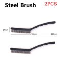 thumbnail image 1 of 2PCS Wire Brush Brass Nylon & Steel Brushes Rust Remover Cleaning Polish Grinder, 1 of 7
