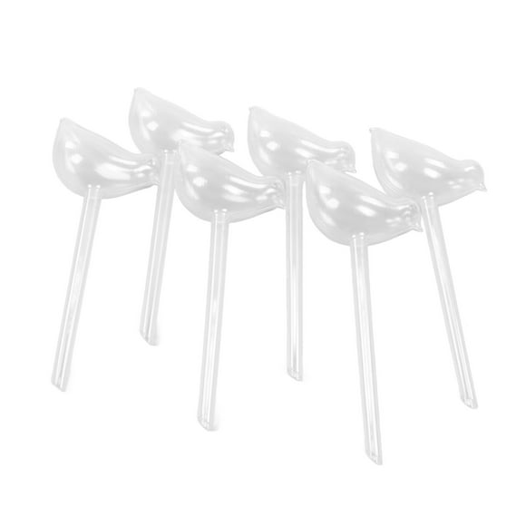 Plant Watering Spikes, Automatic 6Pcs Portable PVC Imitation Glass Plant Waterer Bird Shape Design For Outdoor