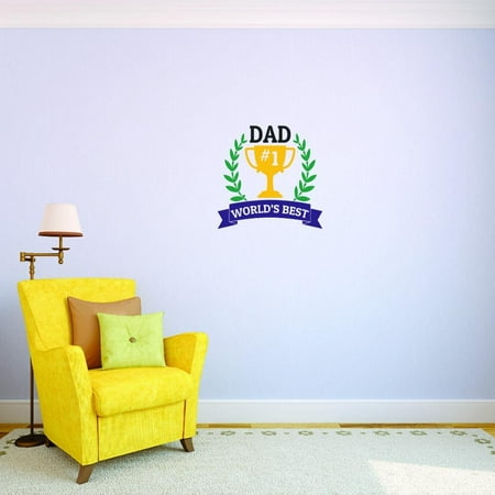 Custom Decals Worlds Best Dad Wall Art Size: 16 X 16 Inches Color: