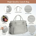 thumbnail image 7 of GPED Insulated Lunch Bag for Women, Extra Large Lunch Box w/ Removable Shoulder Strap, Leak Proof Lunch Tote Bag with Side Pockets, Reusable Lunch Bag for Work, Hiking, Picnic, Camping, Beach(Gray), 7 of 7