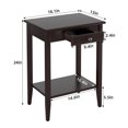 thumbnail image 2 of Wood End Table with Drawer, Narrow Sofa Side Table Bedside Tables with Storage Shelf, 2 of 9