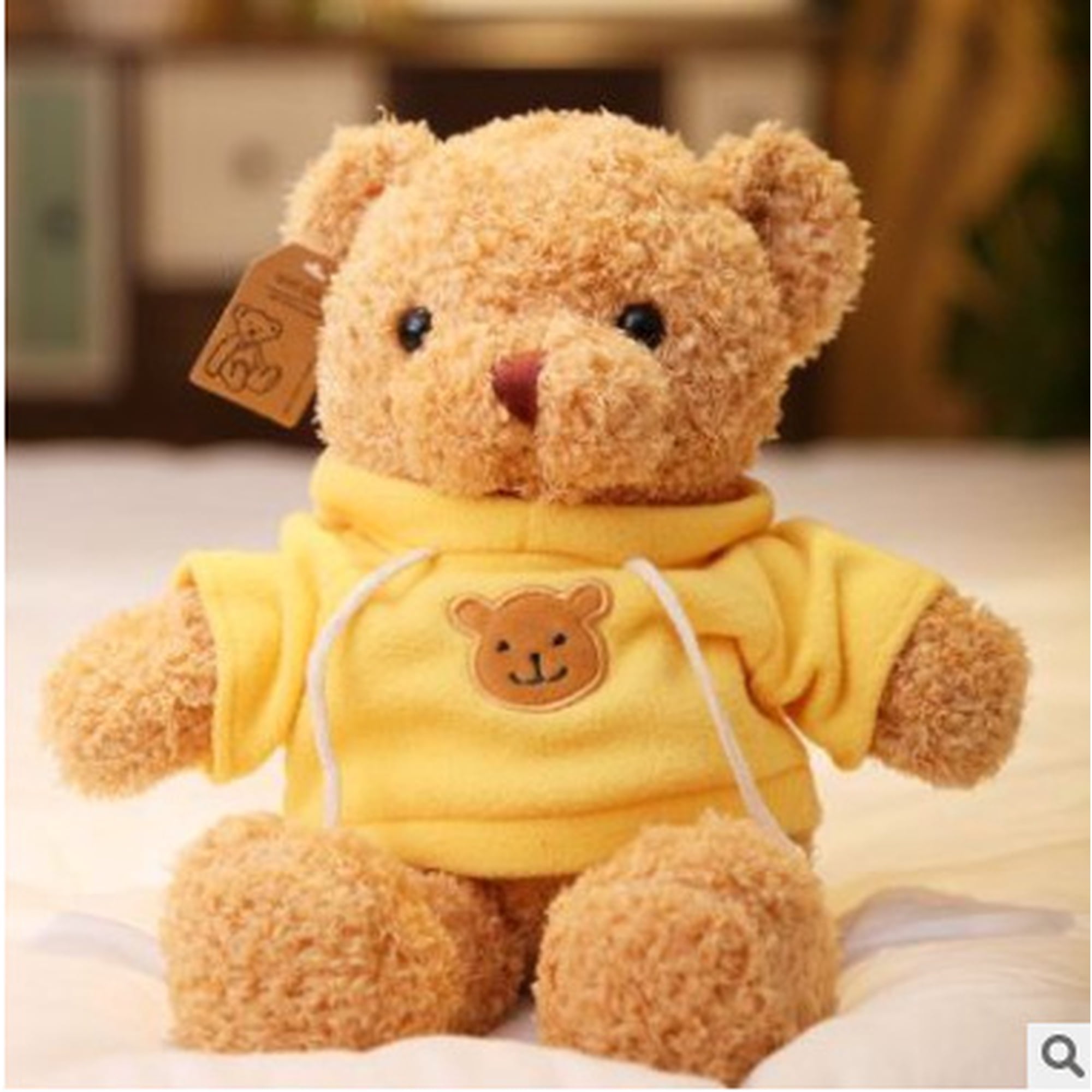 Hengshan Teddy Bear Plush Toy Cute Stuffed Teddy Bear Doll with Knitted Sweater Soft Curly Bear Stuffed Animal Cuddle Buddy for Kids Boys Girls 2 Colors Multiple Sizes