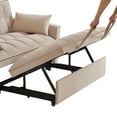 thumbnail image 5 of 3 in 1 Convertible Sleeper Sofa Bed, 53" Modern Convertible Sofa Bed with 2 Detachable Arm Pockets,Velvet Pull Out Couch with Pull Out Bed for Living Room Furniture,Taupe, 5 of 7