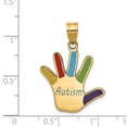 thumbnail image 3 of FB Jewels 14K Yellow Gold Enameled Autism Handprint Pendant, 3 of 3