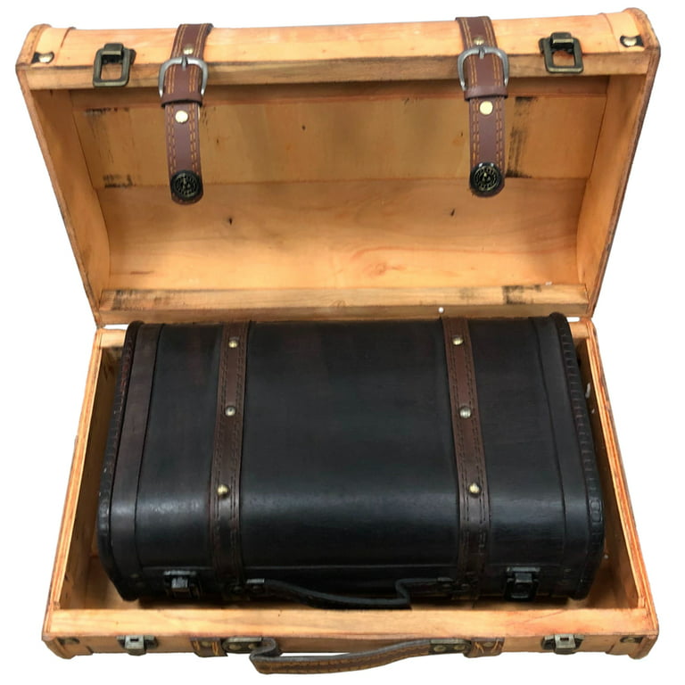 Vintiquewise 2-Colored Vintage Style Luggage Suitcase/Trunk, Set