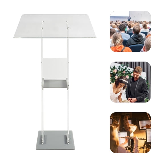 Modern Thoughtful Design Floor Standing Clear Acrylic Podium Stand for Restaurants, Churches