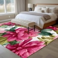thumbnail image 4 of Large Area Rugs for Living Room Bedroom, Pink Floral 6'x9' Rug Washable Carpet Runner Indoor Outdoor, Watercolor Flowers Leaves Plants Watercolor Non Slip Floor Mats Rug for Kitchen, Playroom, 4 of 8