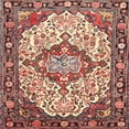 thumbnail image 1 of Ahgly Company Indoor Square Traditional Brown Red Medallion Area Rugs, 7' Square, 1 of 6
