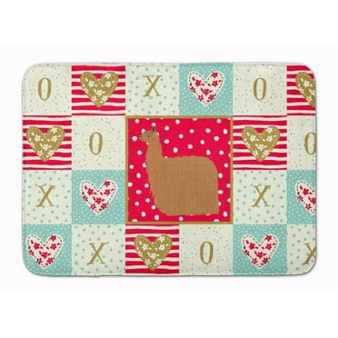 Carolines Treasures CK5347RUG Alpaca Suri Love Machine Washable Memory Foam Mat Red 19 X 27" multicolor