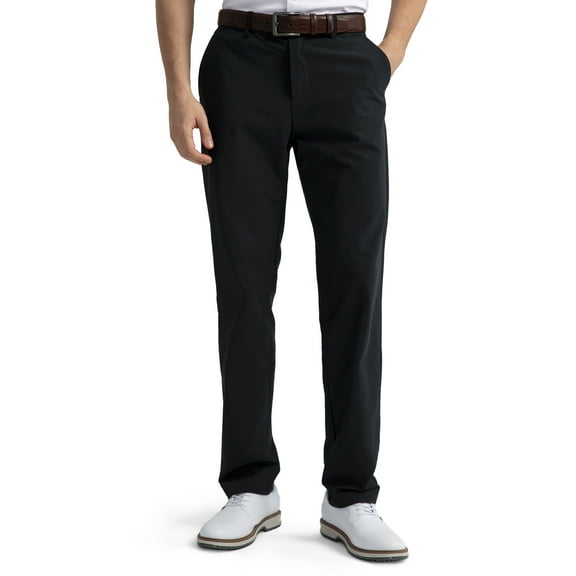 Mens Golf Pants Classic Fit Work Dress Comfy Pants 30"/32" Quick Dry Business Black Trousers 34Wx30L