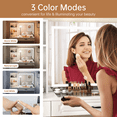 thumbnail image 6 of RichYa Makeup Vanity with Lighted Mirror&Power Strip,Modern Vanity Table Set ,for Bedroom Bathroom,45'' L White, 6 of 8