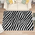 thumbnail image 2 of 3x5 Rug, Zebra Print Door Mat Washable Non Slip Soft for Entryway, Black and White Rug, Animal Print Carpet, Zebra Print Home Decor & Gifts, 2 of 7